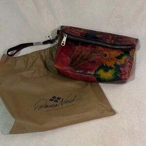 Patricia Nash Red and Green Floral Wristlet
